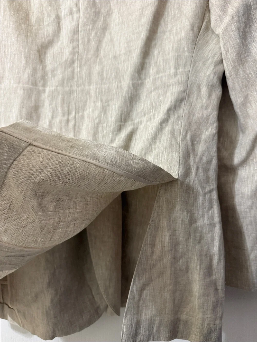 HASPEL Men's Linen Blazer in Natural Beige 46R